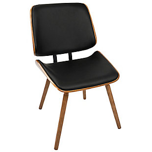 Add that Mid-Century spark to any space with the Lombardi Chair. Featuring a sleek bent wood back and generously padded upholstery, this chair offers style without sacrificing comfort. Available in several colors and finishes, choose the look that's right for you.Mid-century modern styling | Padded seat and backrest for added comfort | Bentwood seat back | Great for use as dining or accent chairs | Includes two chairs