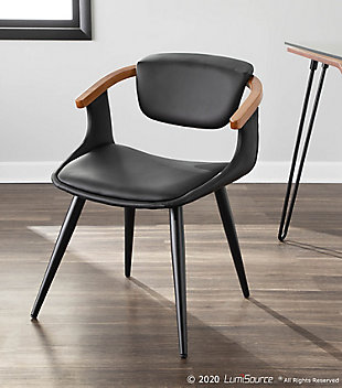 LumiSource Oracle Chair, Black/Walnut, rollover