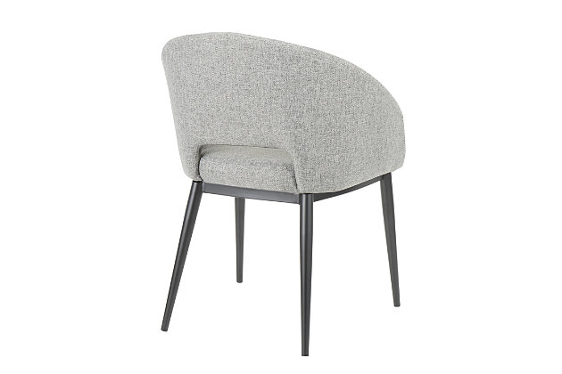 Spice up your living room with the striking design of the Renee Chair by LumiSource. This distinctive chair features luxurious upholstery complemented by a cut-out design and is thick foam padded for comfort. Select from a variety of upholstery and metal leg color combinations to find the perfect fit for your home.Contemporary styling | Stylish fabric upholstery | Cushioned seat and backrest | Cut-out design backrest | Metal legs
