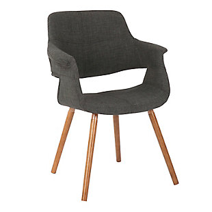 LumiSource Vintage Mod Chair, Walnut/Charcoal, large