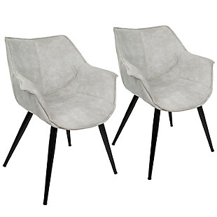 LumiSource Wrangler Chair - Set of 2, Gray, rollover