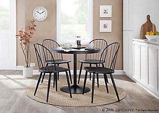 LumiSource Dakota Dining Table, Black, rollover