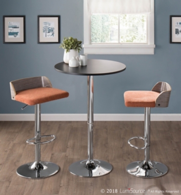LumiSource Adjustable Bar Table, Black, rollover