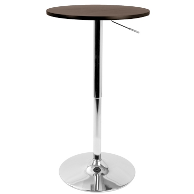 LumiSource Adjustable Bar Table, Brown, large