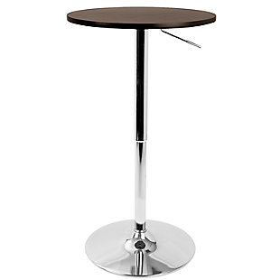 LumiSource Adjustable Bar Table, Brown, large
