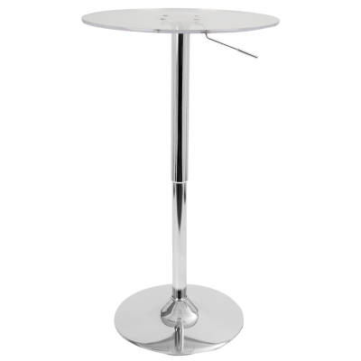 LumiSource Adjustable Bar Table, Clear, large