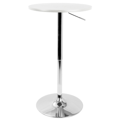 LumiSource Adjustable Height Bar Table , White, Metal