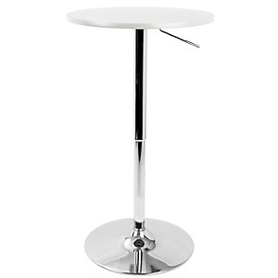 LumiSource Adjustable Bar Table, White, rollover