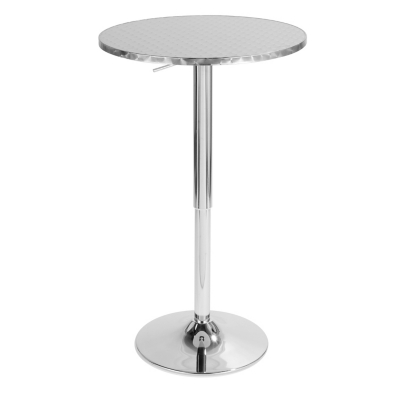 LumiSource Bistro Bar Table   , Silver, Metal