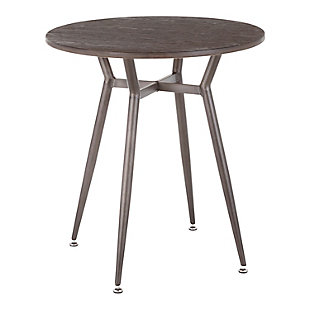 LumiSource Clara Round Dinette Table, Brown, large