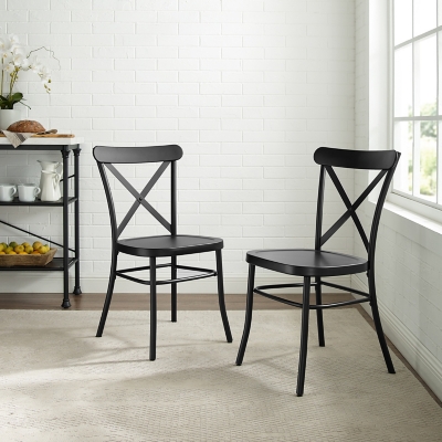 D600004484 Camille Chairs (Set of 2), Matte Black sku D600004484