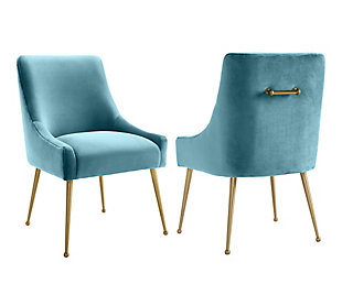 TOV Furniture Beatrix Sea Blue Velvet Side Chair, , large
