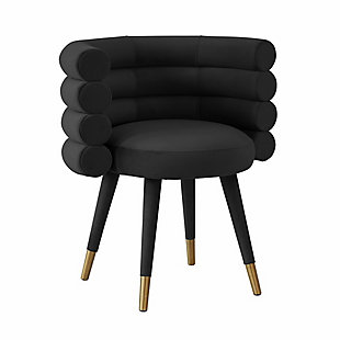 TOV Furniture Betty Black Velvet Dining Chair, Black, large