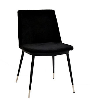 TOV Furniture Evora Black Velvet Chair - Silver Legs (Set of 2), , large