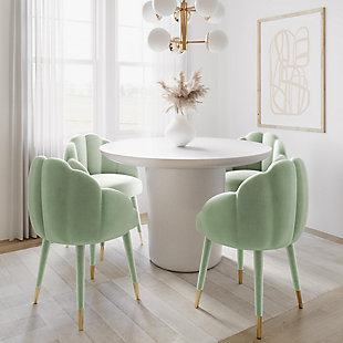 TOV Furniture Gardenia Moss Green Velvet Dining Chair, Moss Green, rollover