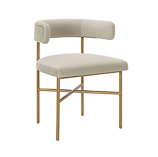 TOV Furniture Kim Performance Cream Velvet Chair, Cream, large