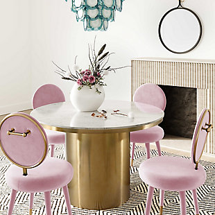 TOV Furniture Kylie Velvet Dining Chair, Bubblegum Pink, rollover