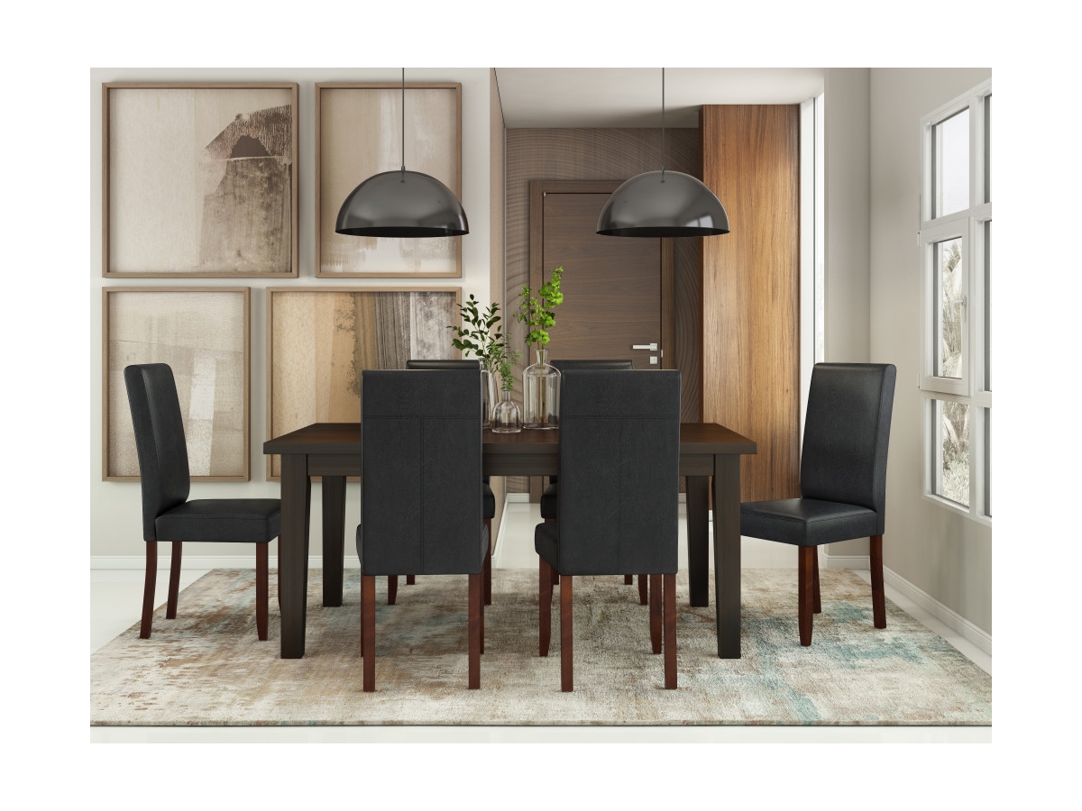 Simpli Home Acadian Contemporary Parson Dining Chair (Set of 2), Black, large