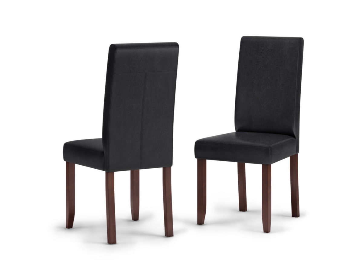 Simpli Home Acadian Contemporary Parson Dining Chair (Set of 2), Black, large
