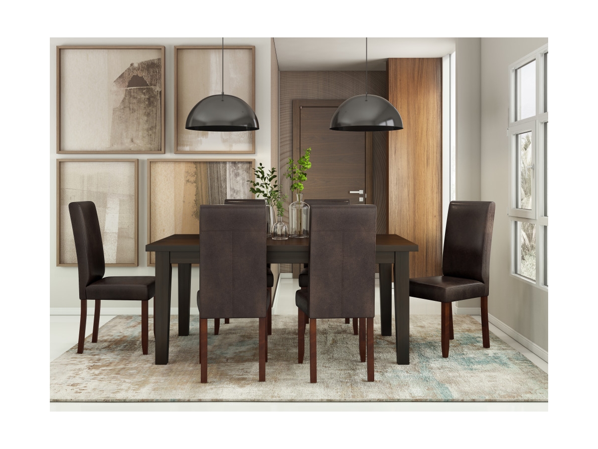 Simpli Home Acadian Contemporary Parson Dining Chair (Set of 2), Brown, large