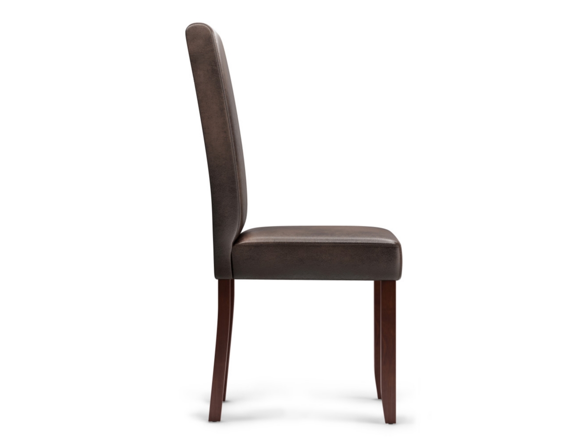 Simpli Home Acadian Contemporary Parson Dining Chair (Set of 2), Brown, large