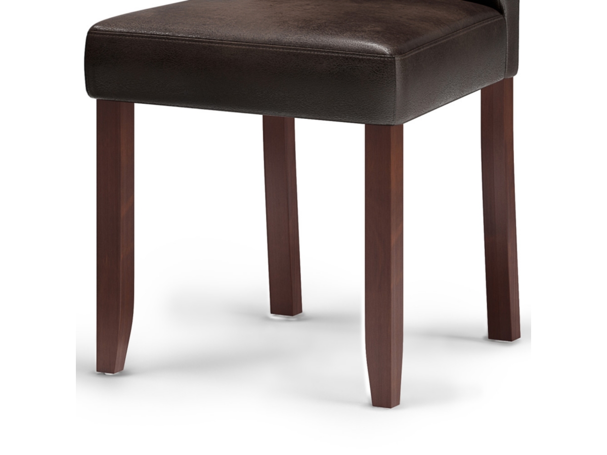 Simpli Home Acadian Contemporary Parson Dining Chair (Set of 2), Brown, large