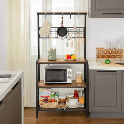 VASAGLE Kitchen Bakers Rack Cupboard, , rollover