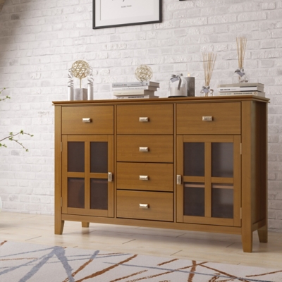 Simpli Home Artisan Buffet, Honey Brown