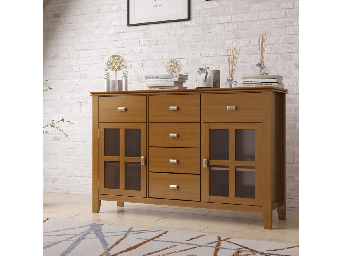 Simpli Home Artisan Buffet, Honey Brown, large