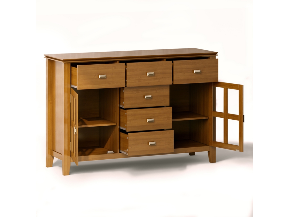 Simpli Home Artisan Buffet, Honey Brown, large