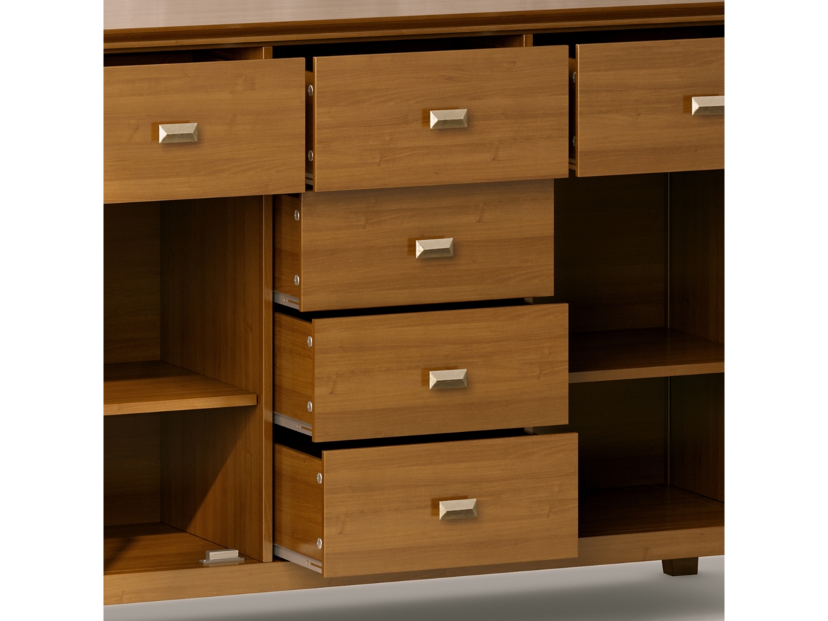 Simpli Home Artisan Buffet, Honey Brown, large