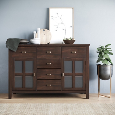 D600004789 Simpli Home Artisan Buffet, Dark Chestnut Brown sku D600004789