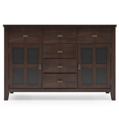Simpli Home Artisan Buffet, Dark Chestnut Brown, large