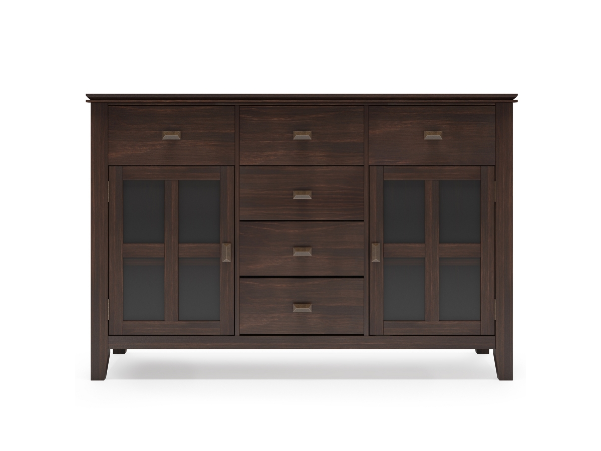 Simpli Home Artisan Buffet, Dark Chestnut Brown, large