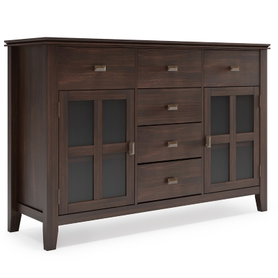 Simpli Home Artisan Buffet, Dark Chestnut Brown, large