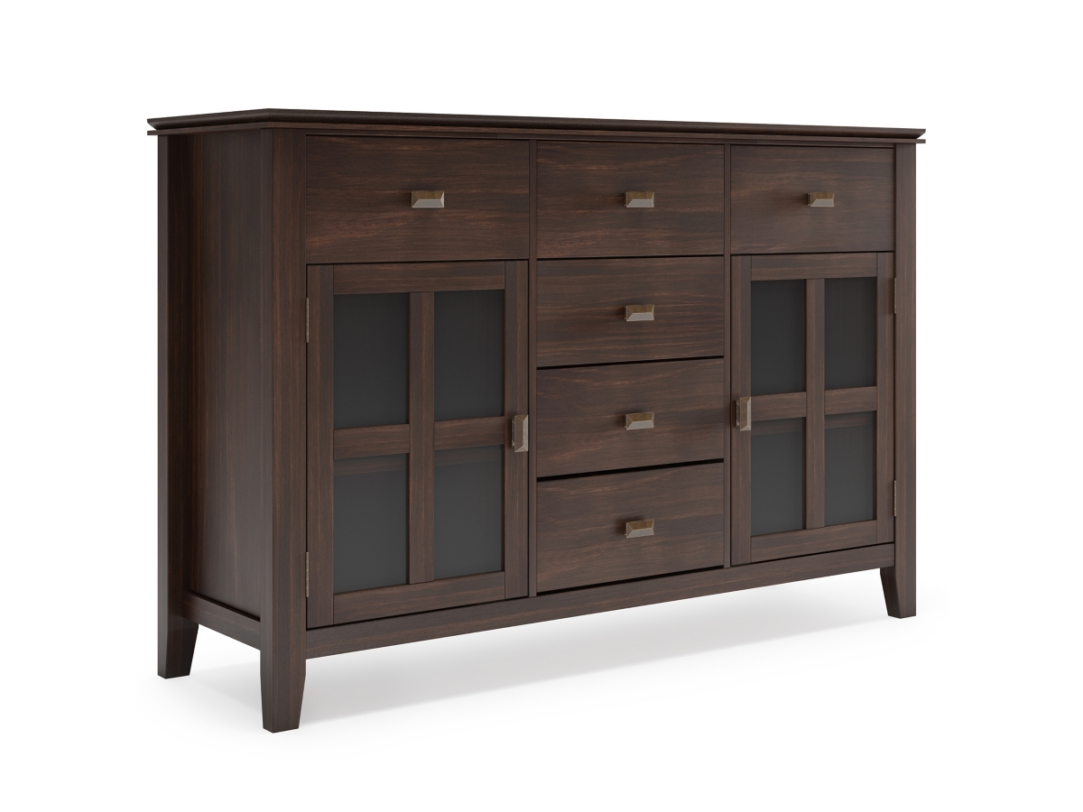 Simpli Home Artisan Buffet, Dark Chestnut Brown, large
