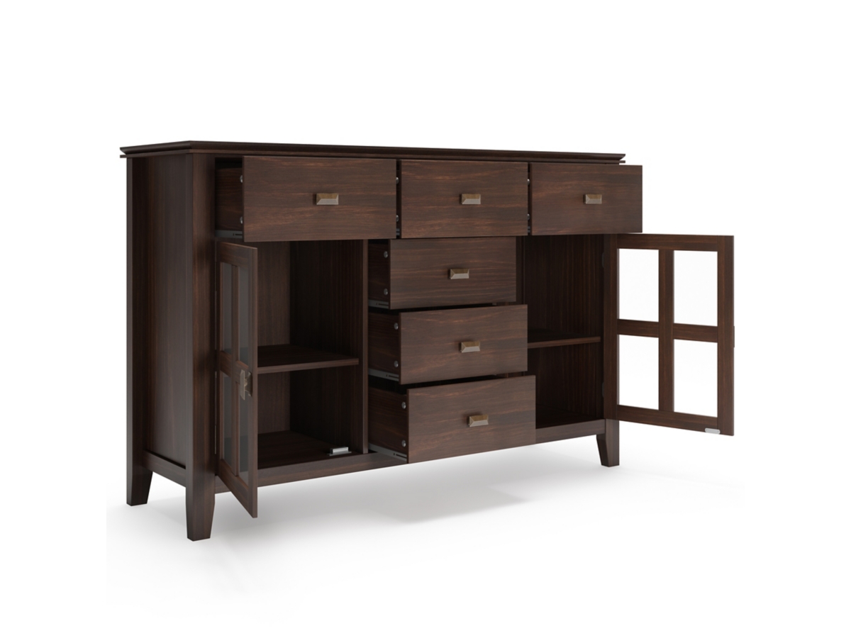Simpli Home Artisan Buffet, Dark Chestnut Brown, large