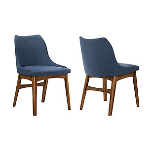 Azalea Dining Chair (Set of 2), Blue/Walnut, large