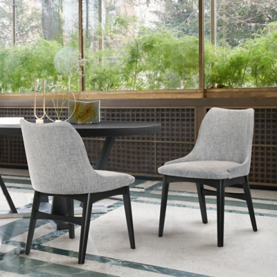 D600005003 Azalea Dining Chair (Set of 2), Gray/Black sku D600005003