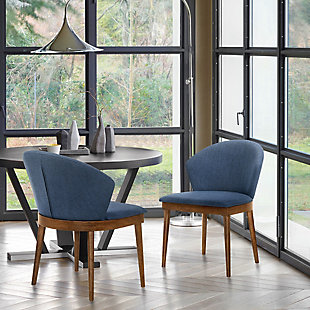 Juno Dining Chair (Set of 2), Blue/Walnut, rollover