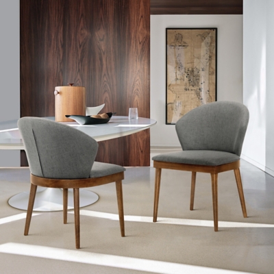 Juno Dining Chair (Set of 2), Charcoal/Walnut