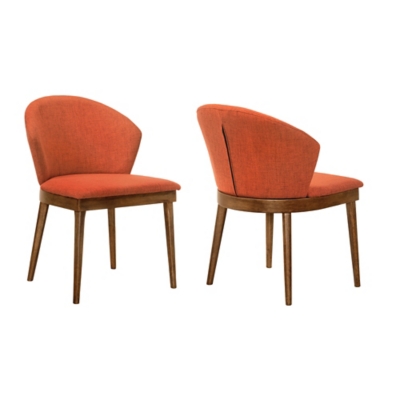 Juno Dining Chair (Set of 2), Orange/Walnut, large