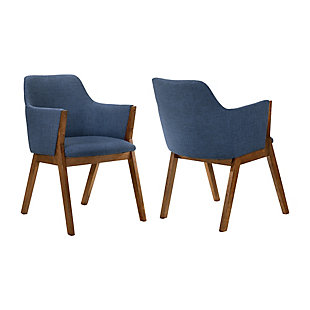 Renzo Dining Chair (Set of 2), Blue/Walnut, large