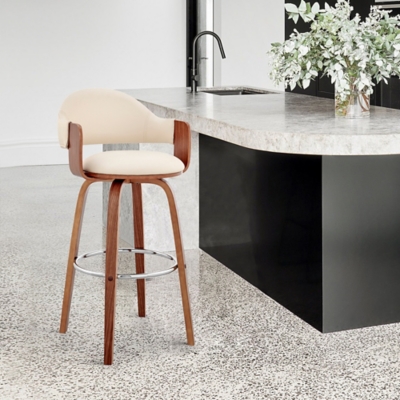 Daxton Barstool, Cream/Walnut, rollover