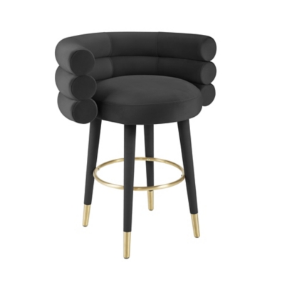 TOV Furniture Betty Counter Stool, Black, large