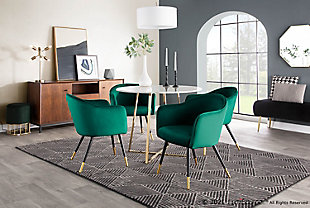 LumiSource Dani Chair - Set of 2, Black/Gold/Green, rollover