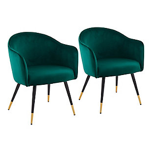 LumiSource Dani Chair - Set of 2, Black/Gold/Green, large