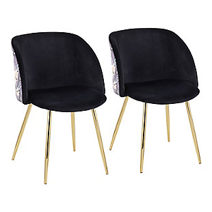 LumiSource Fran Chair - Set of 2, Gold/Black, large