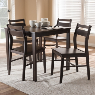 Baxton Studio Lovy Dining Table and 4 Chairs Set Ashley