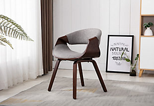 Vanity Art Gray Upholstered Leisure Chair, , rollover